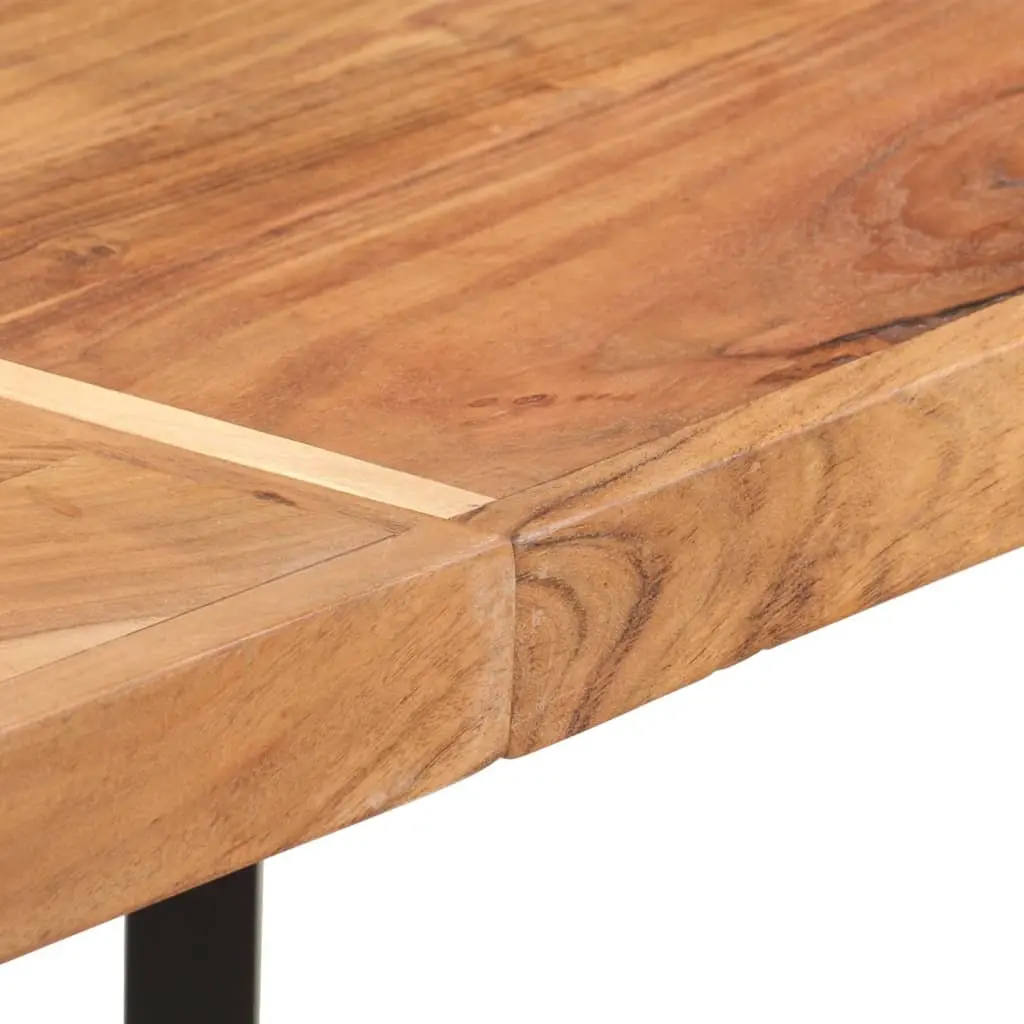 Bar Table 150x70x107 cm Solid Acacia Wood Iron Frame Kitchen Dining Bistro