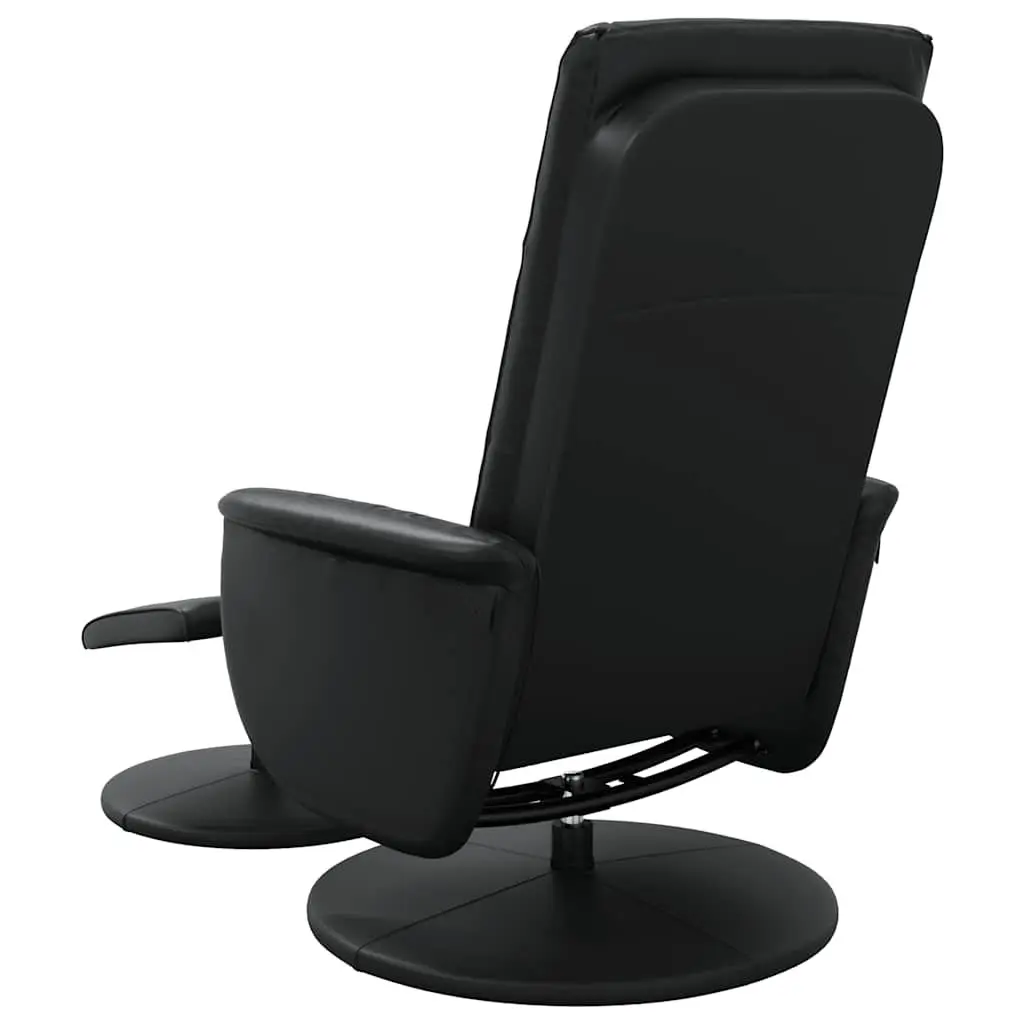 Massage Recliner Chair with Footstool 360 Degree Swivel Vibration Armchair Black