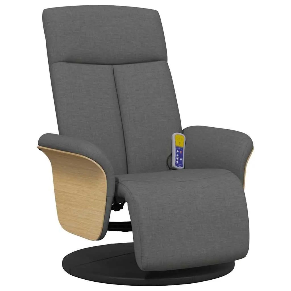 Massage Recliner Chair Adjustable Backrest Footrest Swivel Grey Armchair