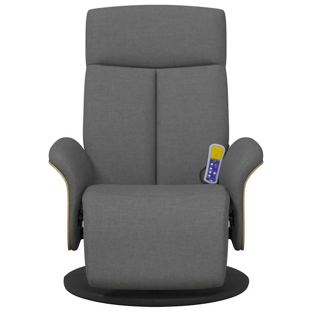 Massage Recliner Chair Adjustable Backrest Footrest Swivel Grey Armchair