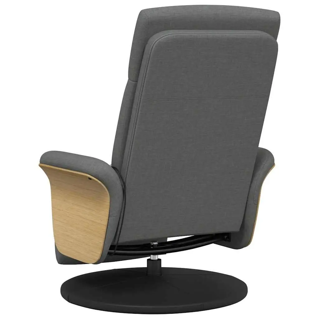 Massage Recliner Chair Adjustable Backrest Footrest Swivel Grey Armchair