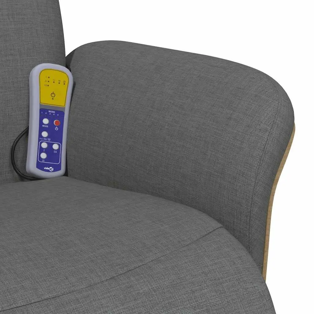 Massage Recliner Chair Adjustable Backrest Footrest Swivel Grey Armchair