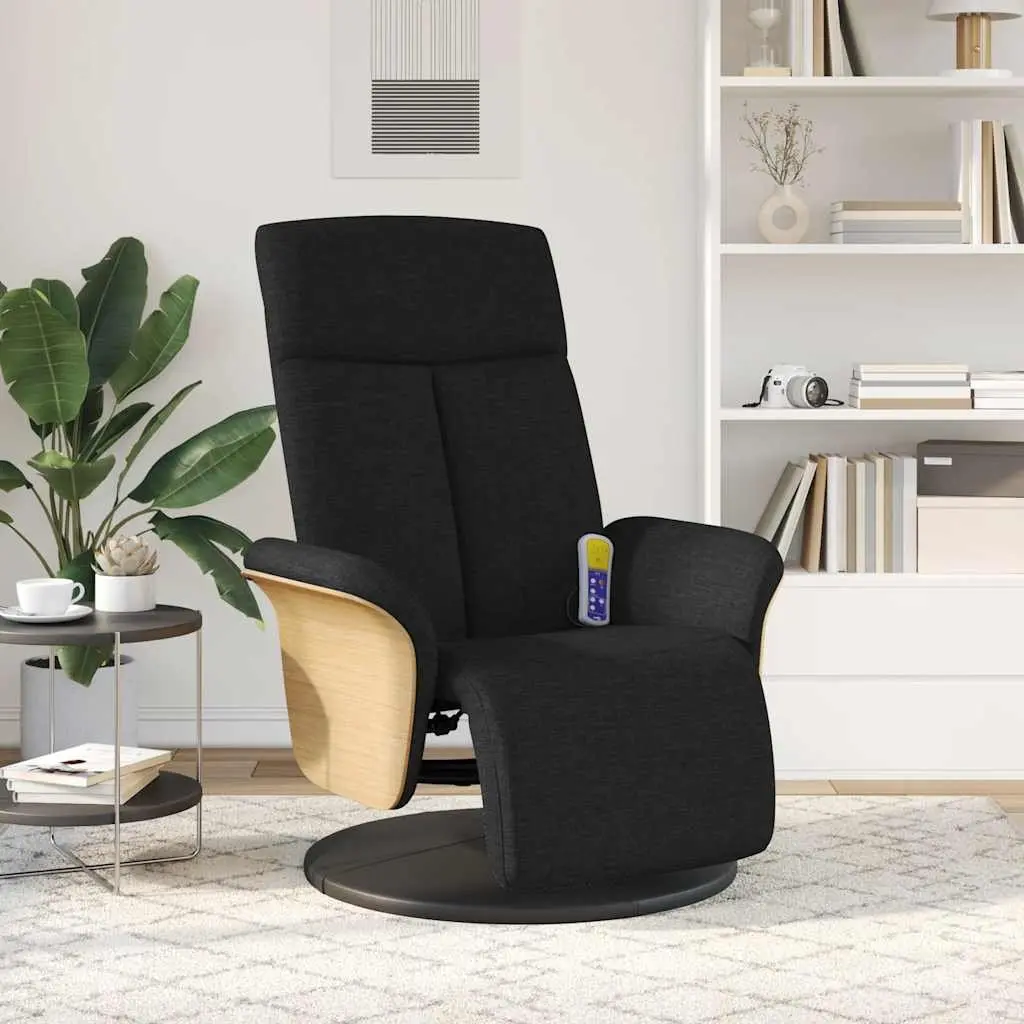 Black Massage Recliner Chair with Footrest