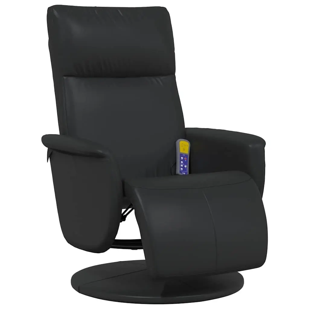 Massage Recliner Chair for Living Room Black Faux Leather 360 Degree Swivel