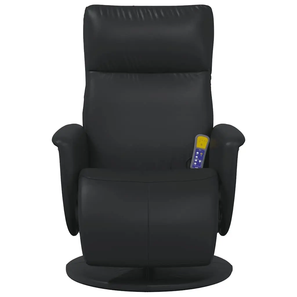 Massage Recliner Chair for Living Room Black Faux Leather 360 Degree Swivel