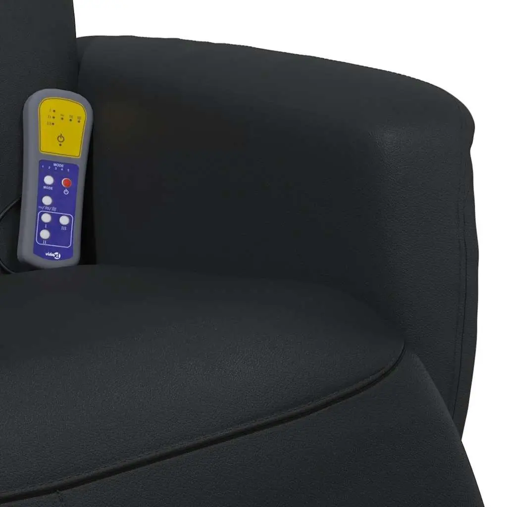 Massage Recliner Chair for Living Room Black Faux Leather 360 Degree Swivel