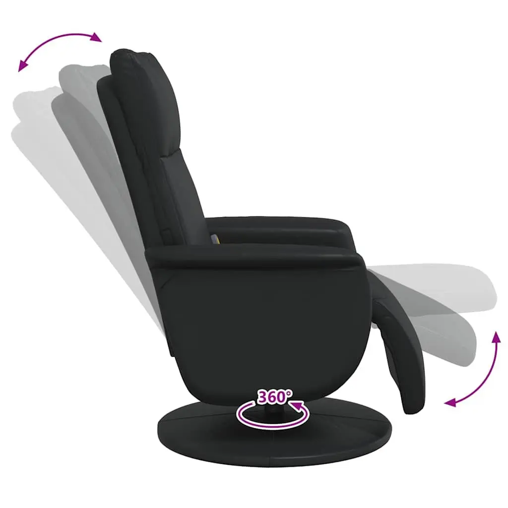 Massage Recliner Chair for Living Room Black Faux Leather 360 Degree Swivel