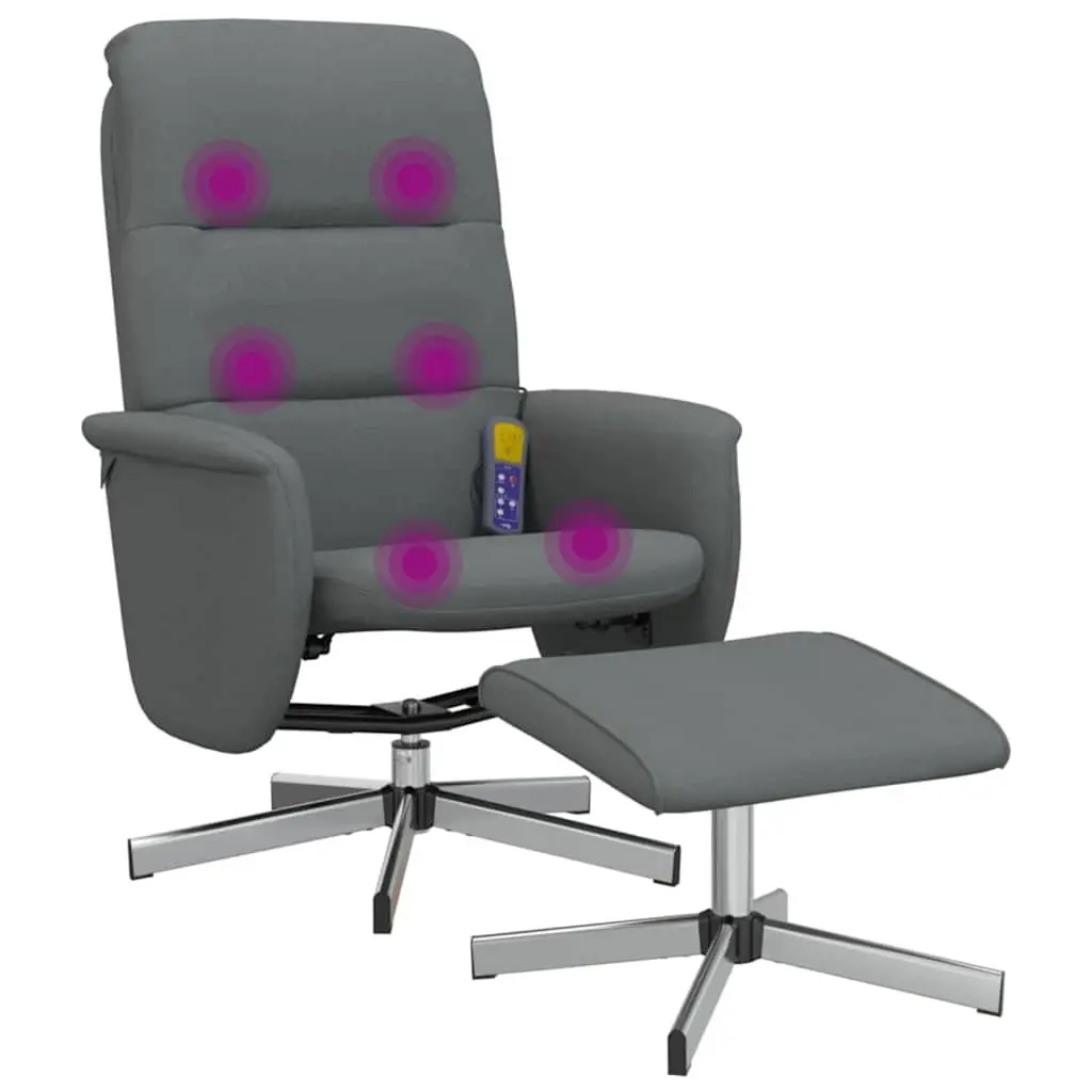 Grey Fabric Recliner Chair with Massage
