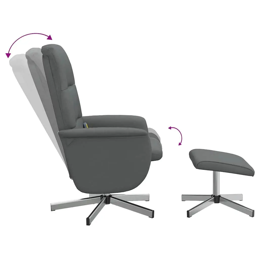 Grey Fabric Recliner Chair with Massage