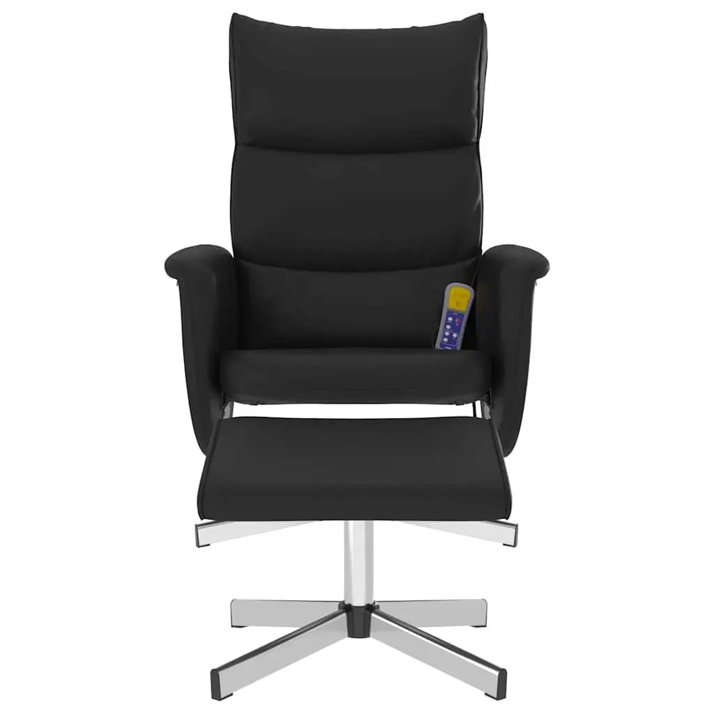 Massage Recliner Chair for Home Faux Leather 360 Degree Swivel with Footstool