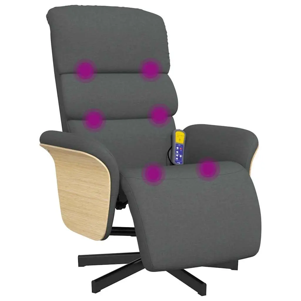 Massage Recliner Chair for Living Room Grey 360 Swivel