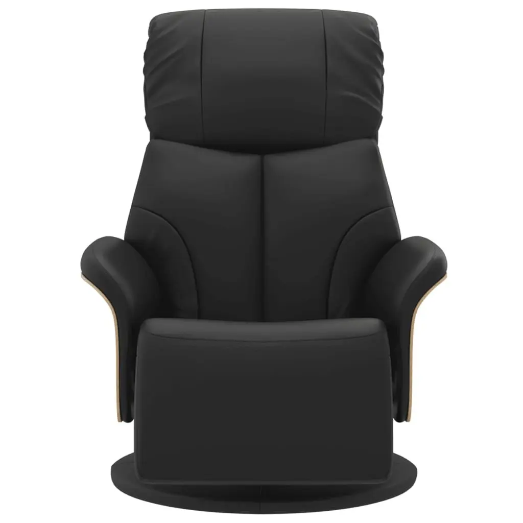 Recliner Chair with Footrest Manual Adjustment Swivel Armchair Black Faux