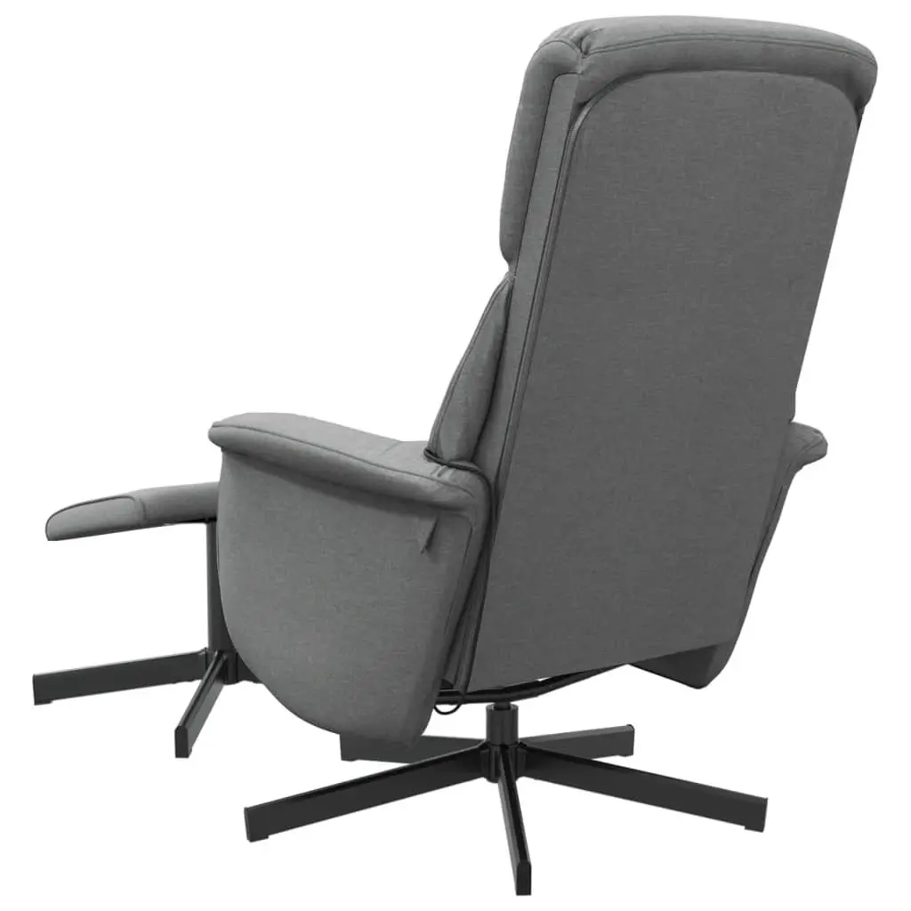 Massage Recliner Chair with Footstool for Living Room Dark Grey Fabric 6 Point Vibration Swivel
