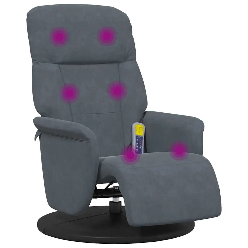 Massage Recliner Chair for Home Adjustable Grey Velvet