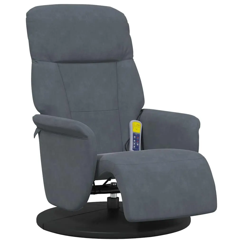 Massage Recliner Chair for Home Adjustable Grey Velvet