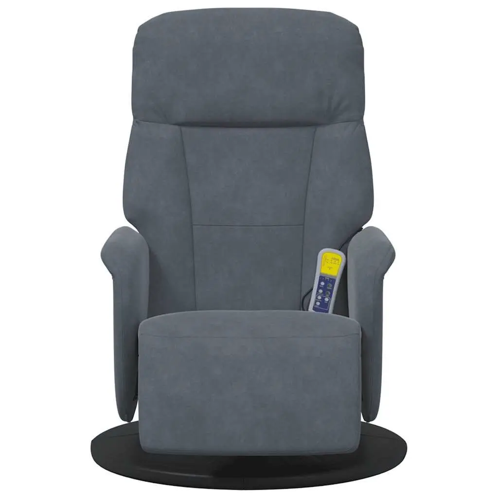 Massage Recliner Chair for Home Adjustable Grey Velvet
