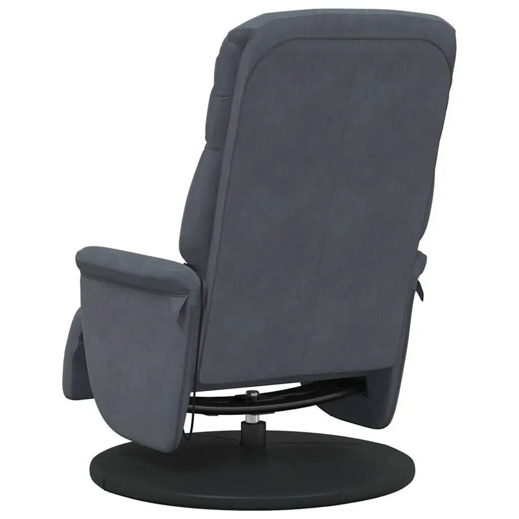 Massage Recliner Chair for Home Adjustable Grey Velvet