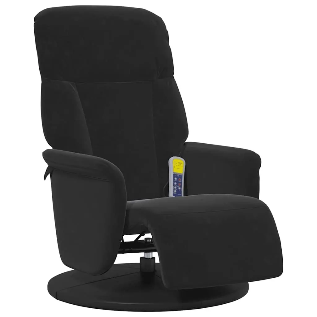 Massage Recliner Chair for Living Room 360 Swivel Adjustable Backrest Black Velvet
