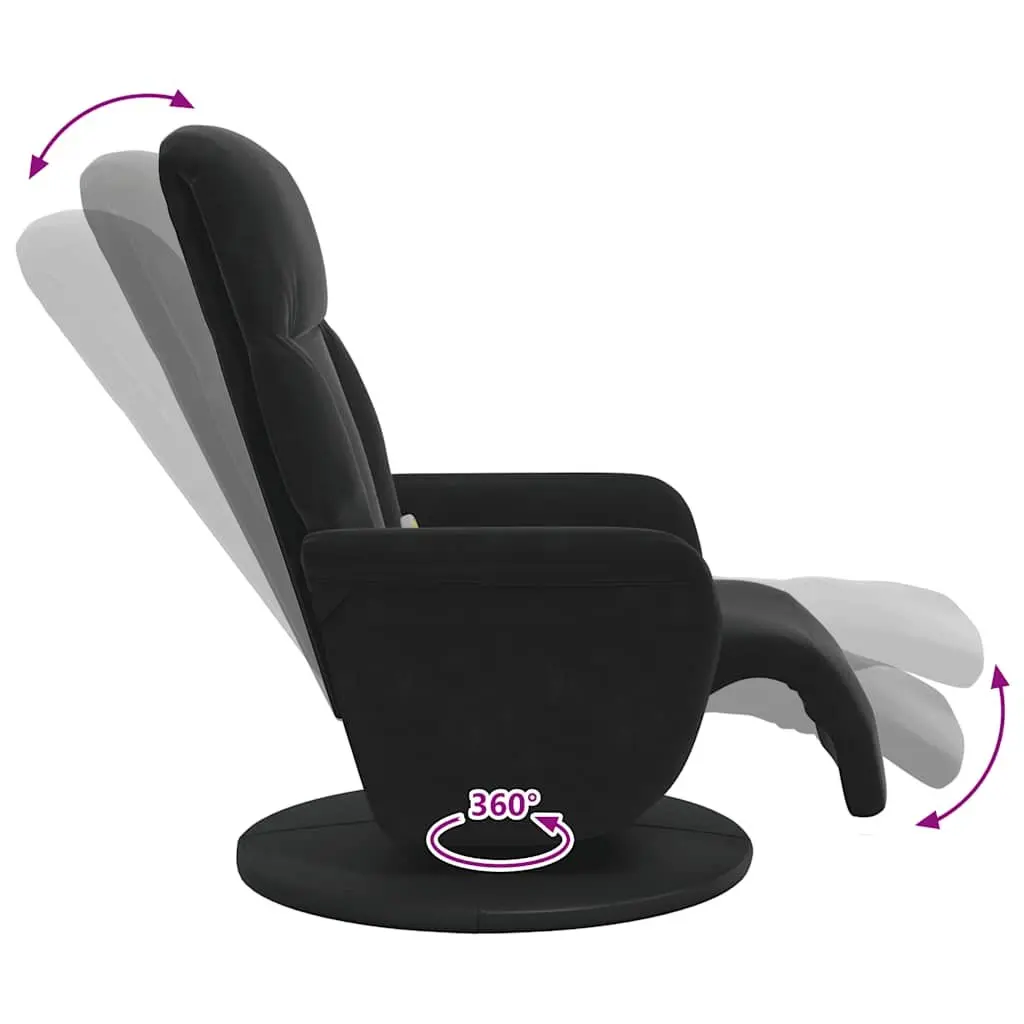 Massage Recliner Chair for Living Room 360 Swivel Adjustable Backrest Black Velvet