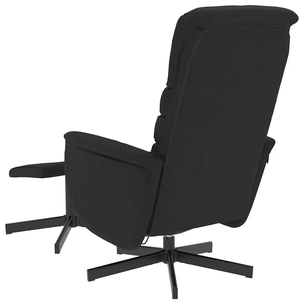 Massage Recliner Chair for Living Room Black Faux Leather with Footstool