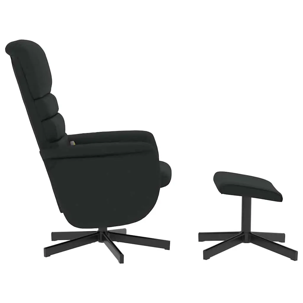 Massage Recliner Chair for Living Room Black Faux Leather with Footstool