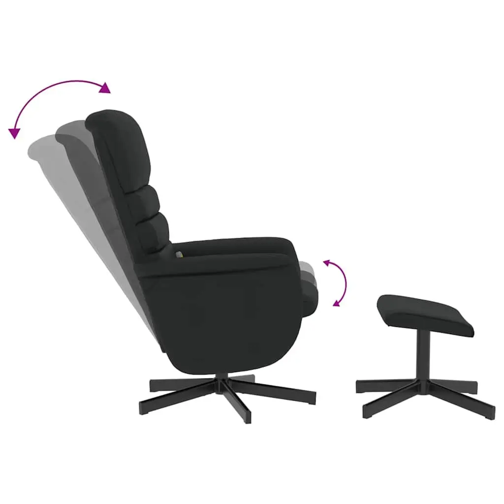 Massage Recliner Chair for Living Room Black Faux Leather with Footstool