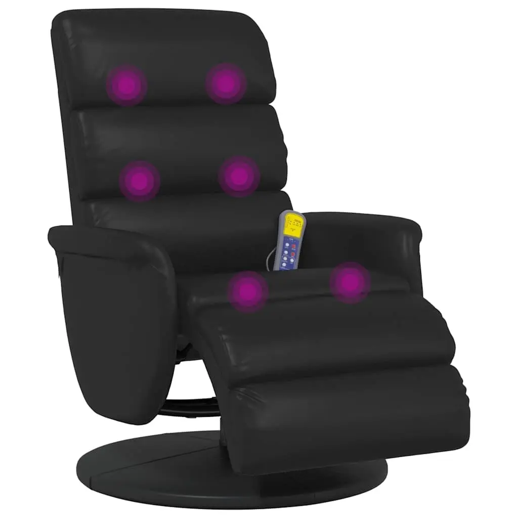 Black Massage Recliner Chair with Footrest