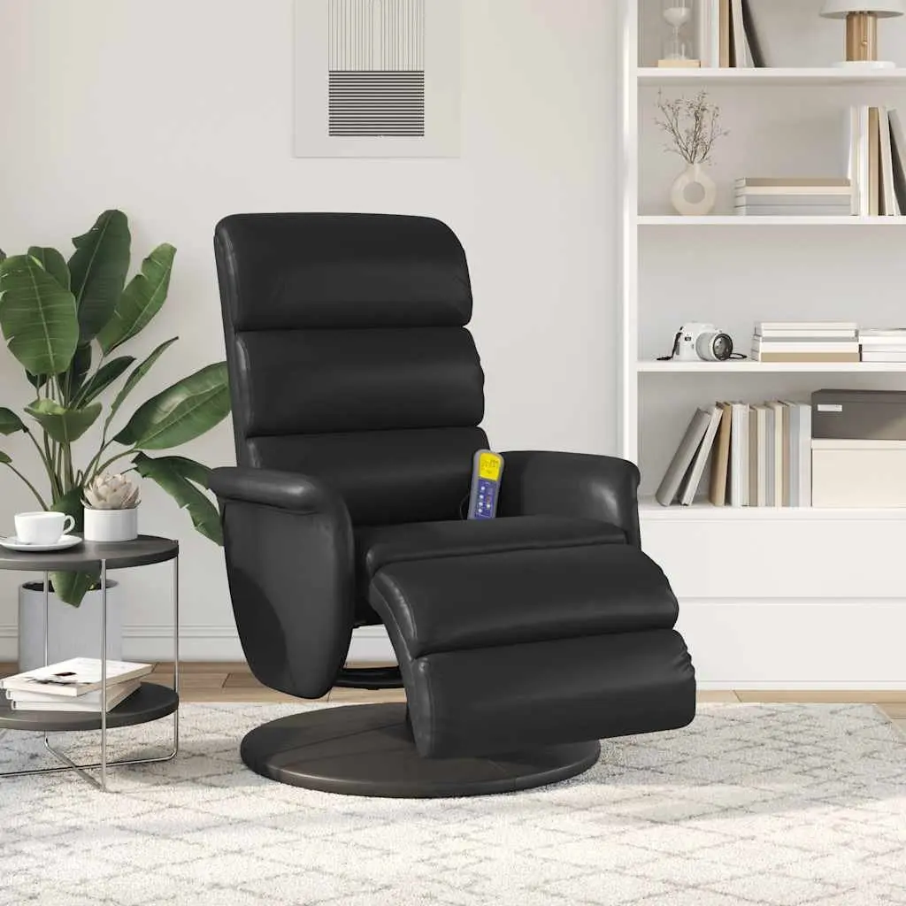 Black Massage Recliner Chair with Footrest