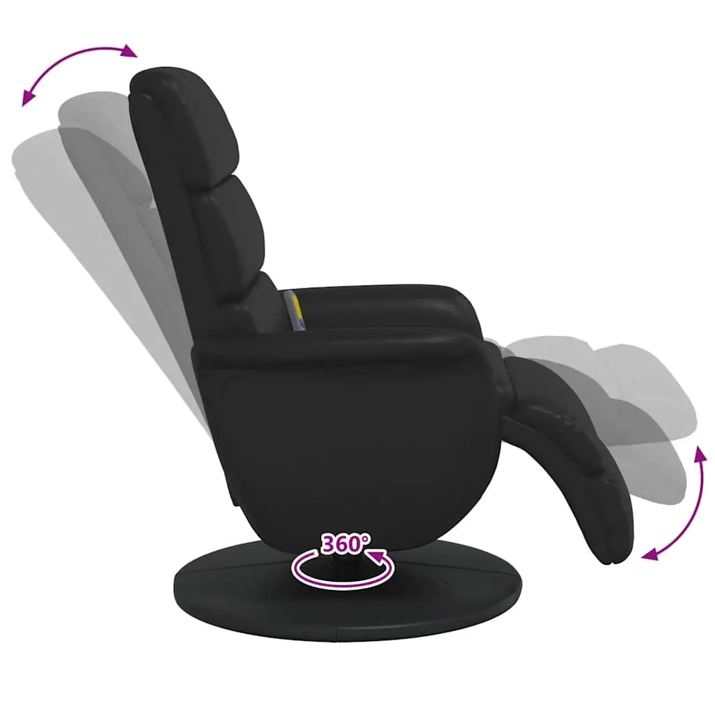 Black Massage Recliner Chair with Footrest