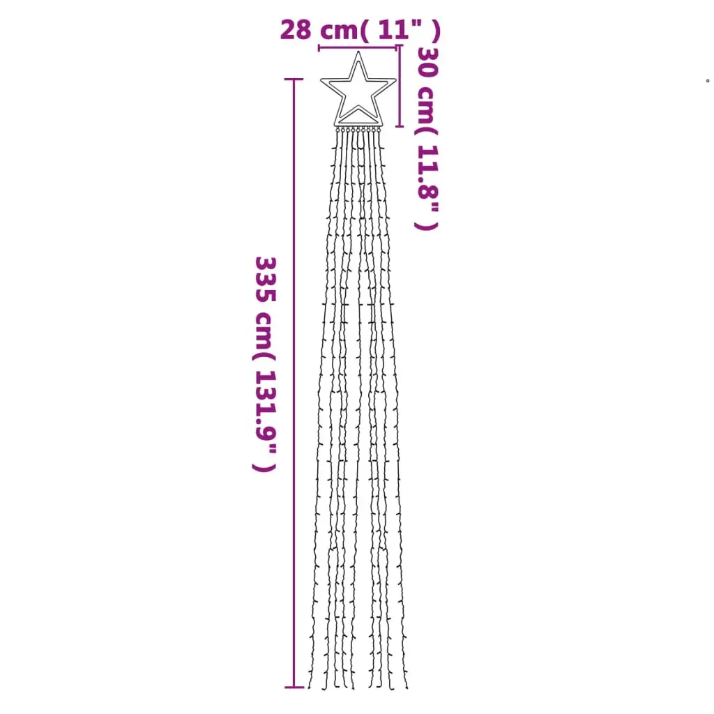 Christmas Tree Light with 320 LEDs, 375cm Length