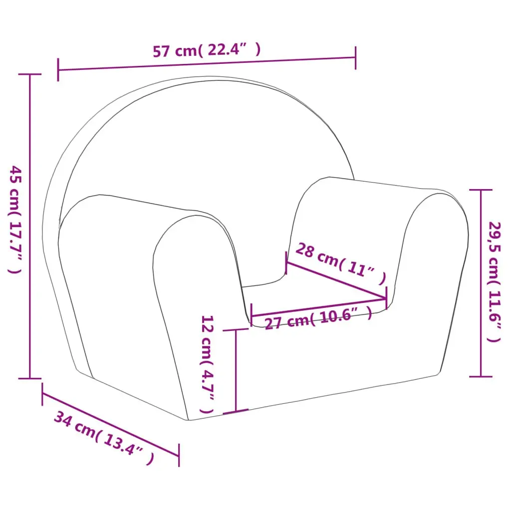Kids Sofa for Children Room Pink Soft Plush Removable Washable