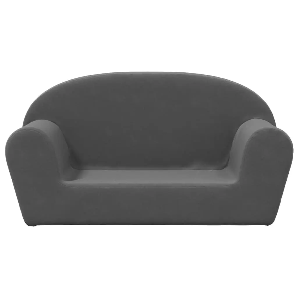 Kids Sofa 2-Seater Anthracite Soft Plush Couch for Children's Lounge Chair