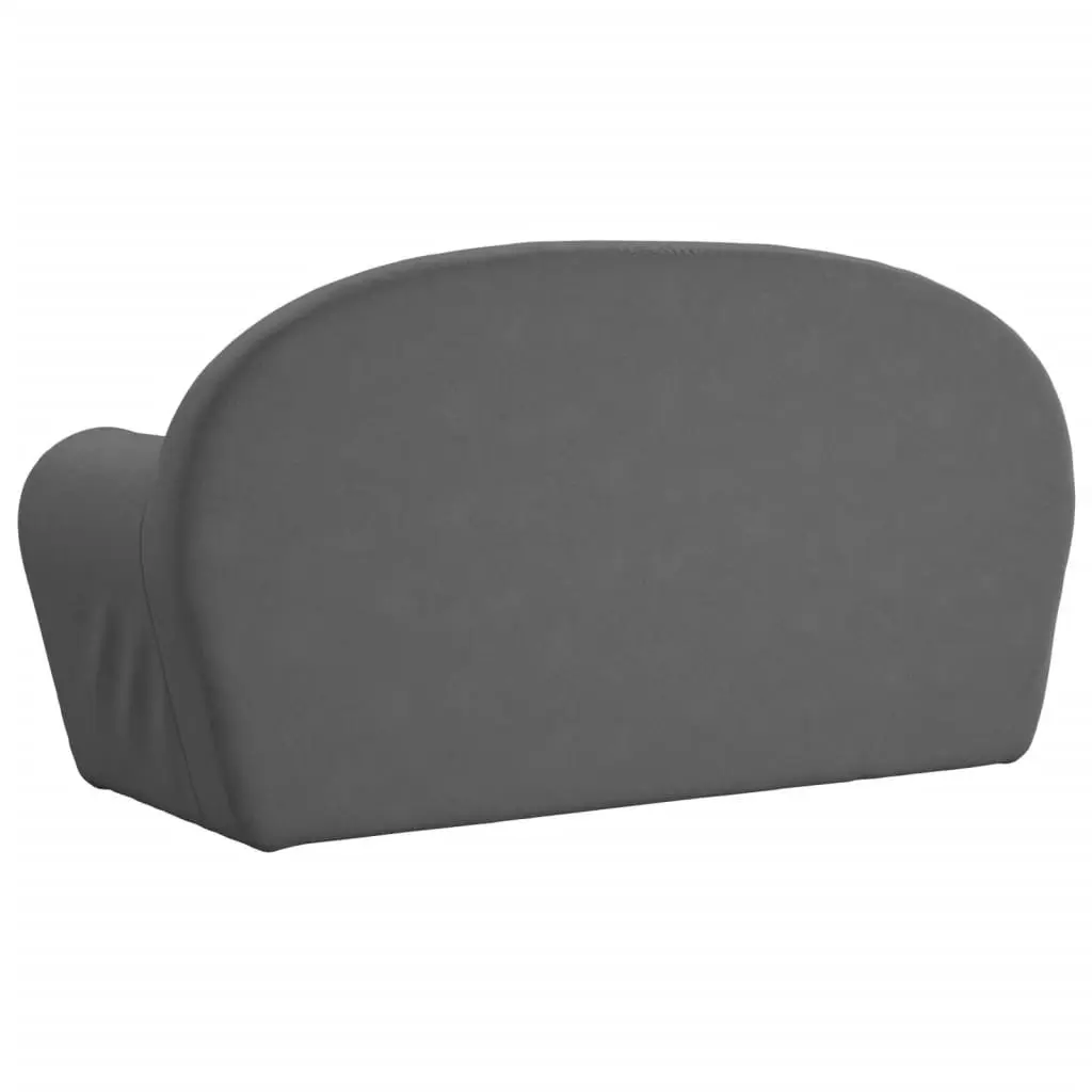 Kids Sofa Bed for Playroom 2-Seater Anthracite Soft Plush Foldable Armchair Mini Bed