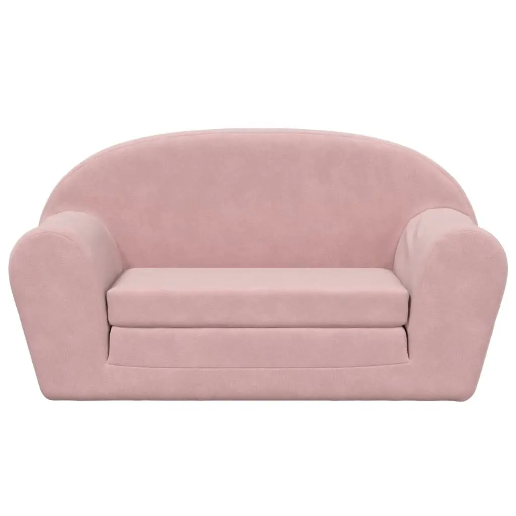 Kids Sofa Bed for Playroom 2-Seater Soft Plush Convertible Armchair