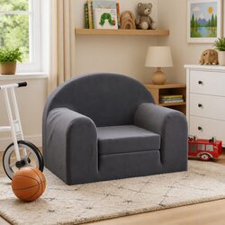 2-in-1 Kids Sofa Bed: Anthracite Armchair and Sofa