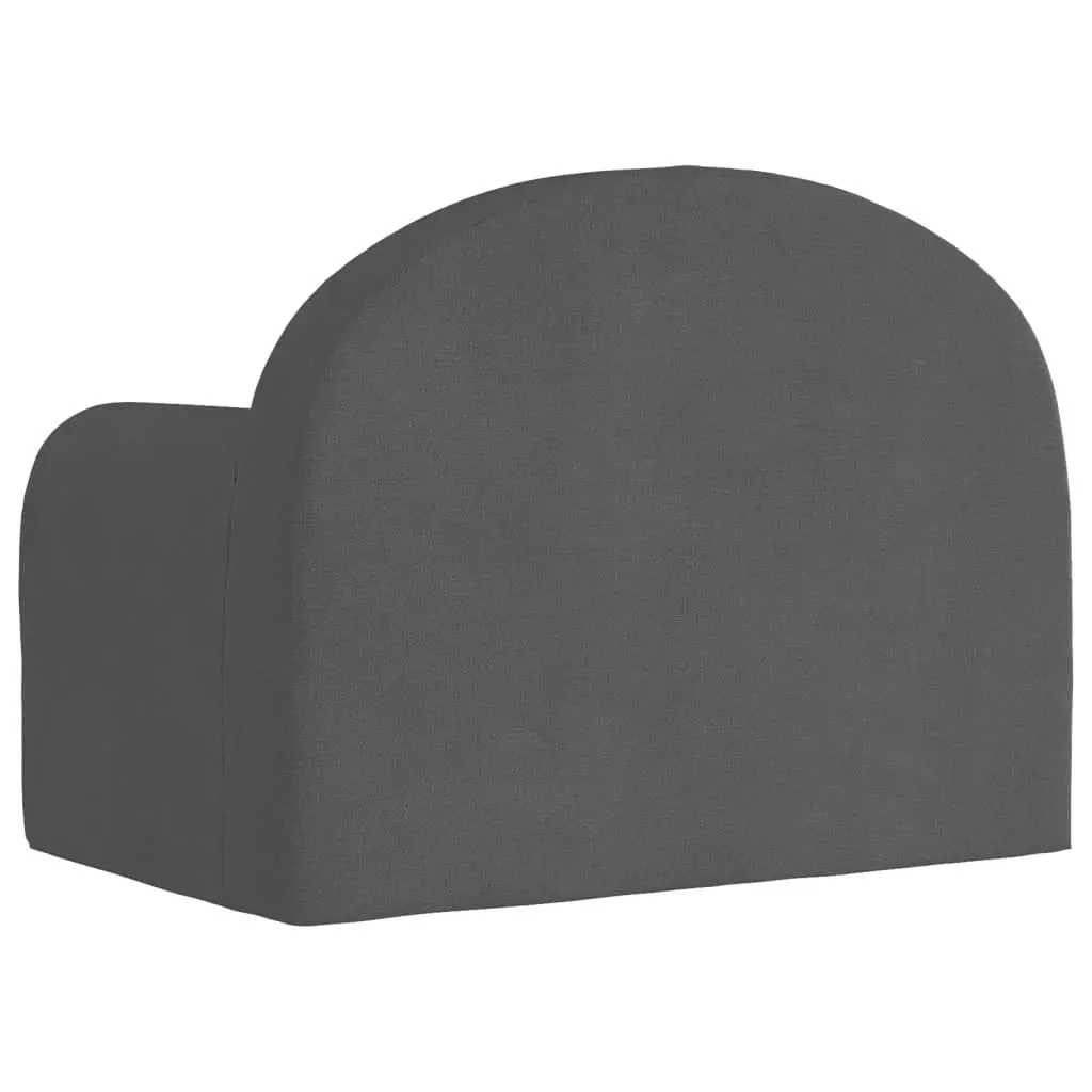 Kids Sofa Bed Anthracite 2-in-1 Armchair Convertible Soft Plush