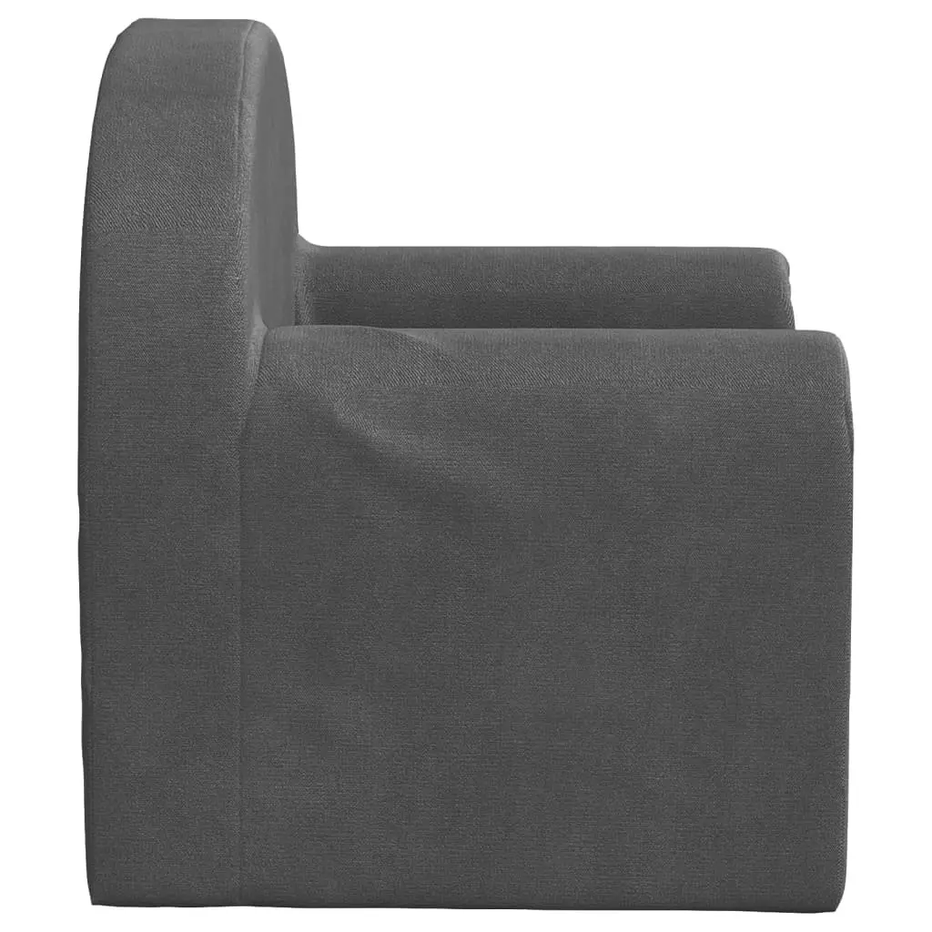 Kids Sofa Bed Anthracite 2-in-1 Armchair Convertible Soft Plush