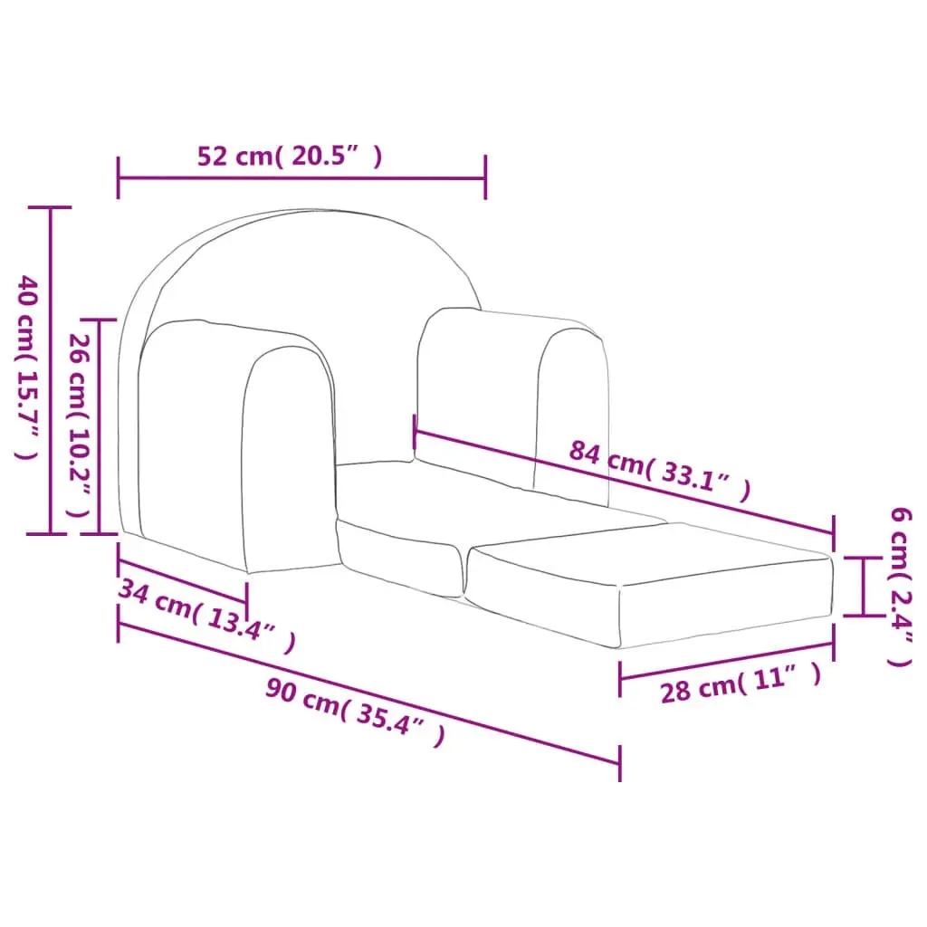 Kids' Pink 2-in-1 Sofa Bed
