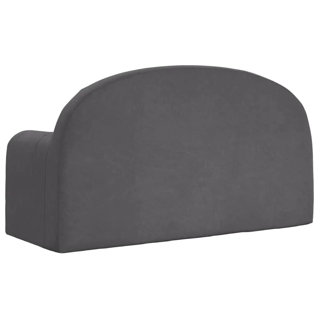 Kids Sofa Bed 2-Seater Anthracite Soft Plush Foldable Armchair Children