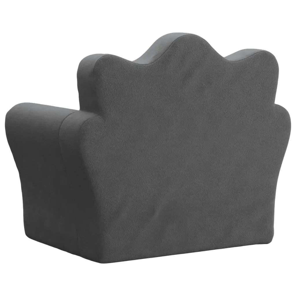Kids Sofa Anthracite Soft Plush Couch Children Furniture Comfortable Reading