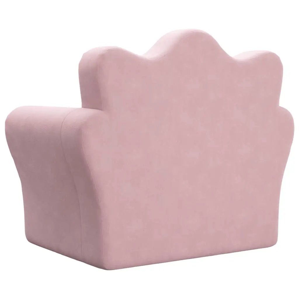 Kids Sofa Bed Pink Plush Folding 2-in-1 Armchair Toddler Furniture Soft Play Nap