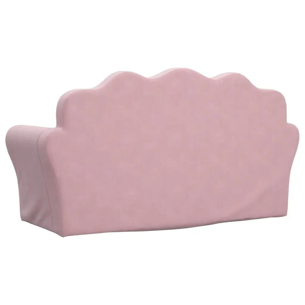 Kids Sofa Bed 2-Seater Pink Soft Plush Folding Children's Couch Armchair