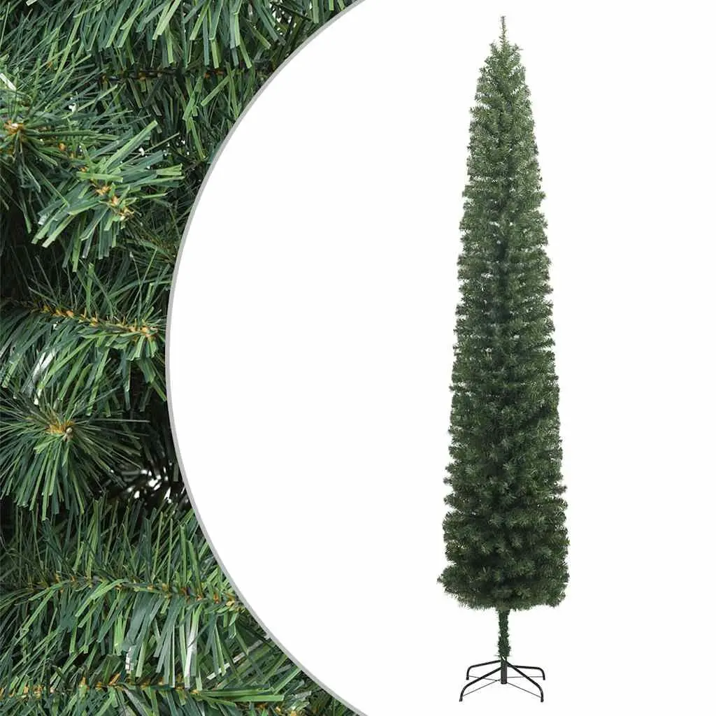 Slim Christmas Tree 270cm Artificial Green for Holiday Decoration
