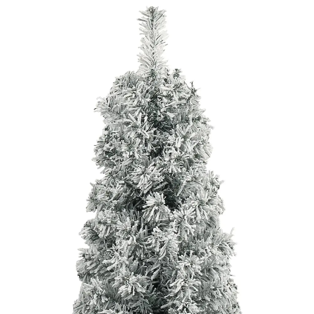 Slim Christmas Tree for Holiday Seasonal Decoration 270cm White Flocked Snow PVC