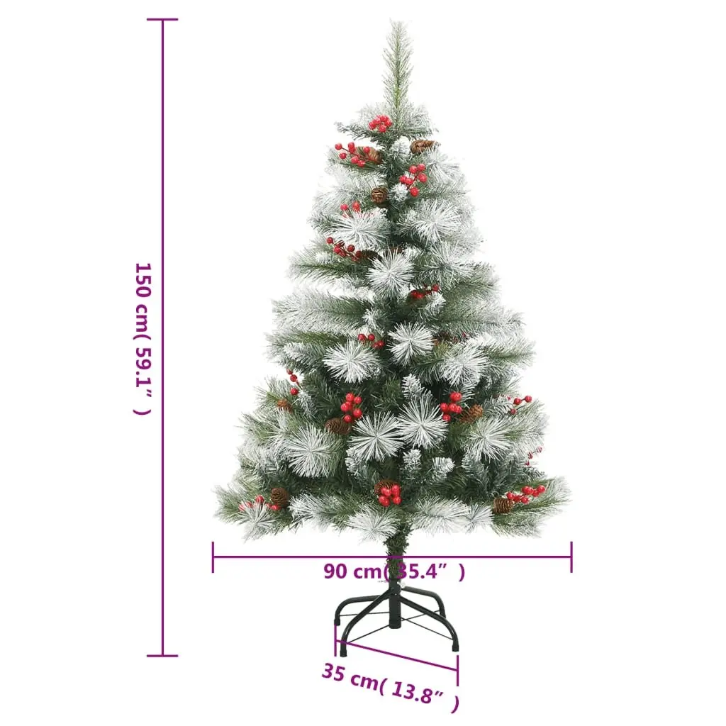 150cm White Hinged Christmas Tree