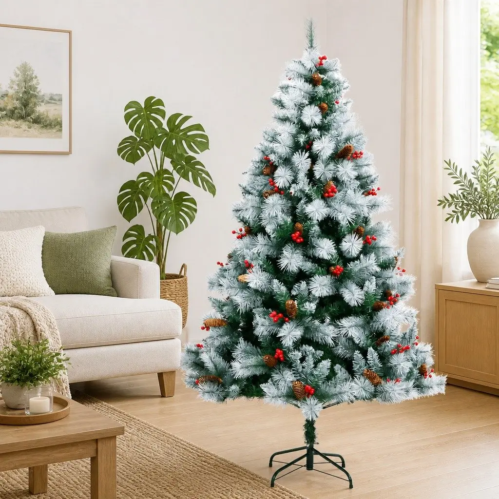 180cm White Hinged Christmas Tree