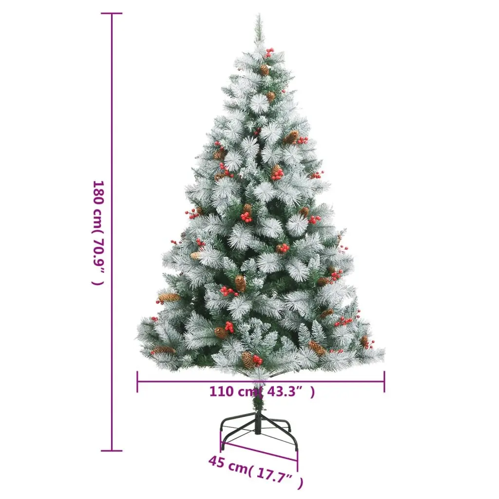 180cm White Hinged Christmas Tree