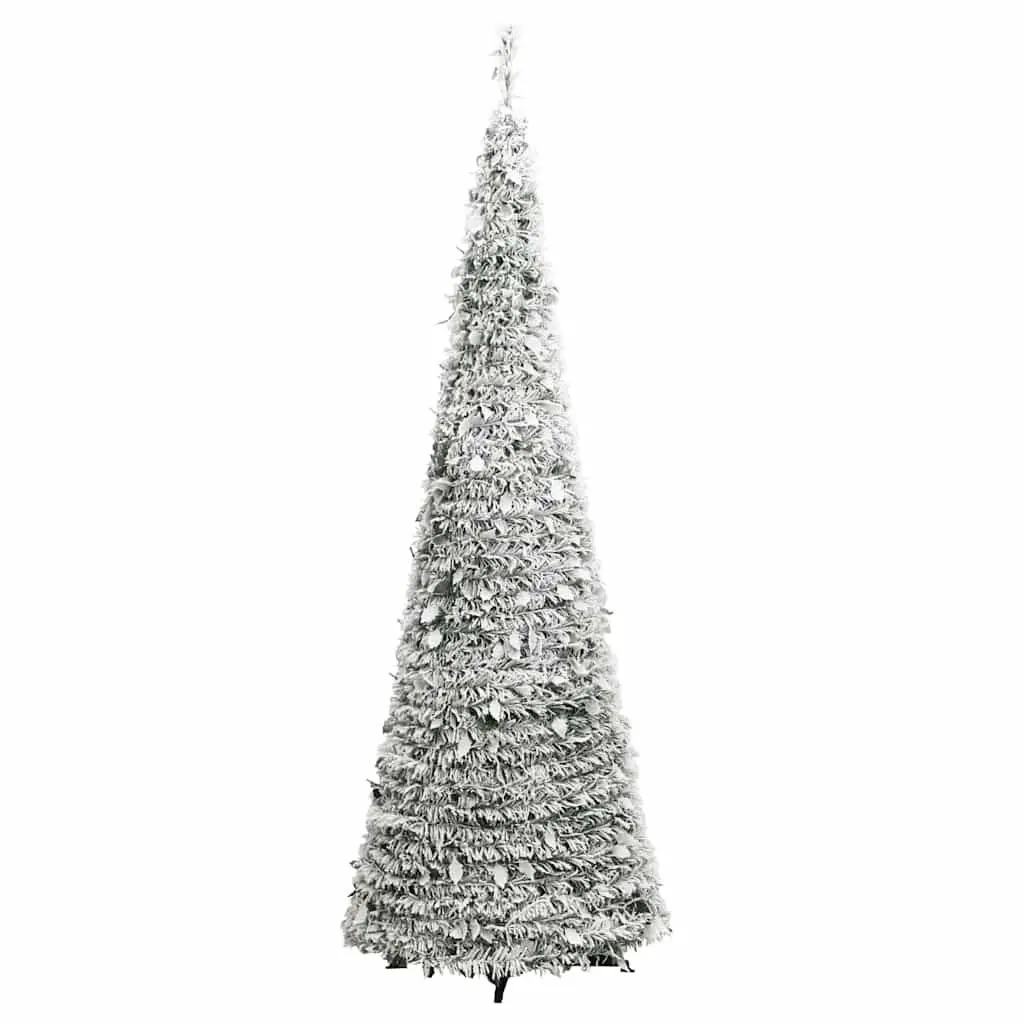 Artificial Christmas Tree Seasonal Decoration 150cm White Flocked Snow with 100 LEDs