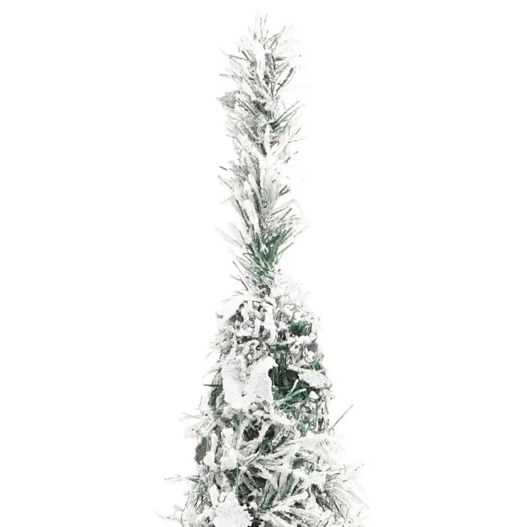 Artificial Christmas Tree Seasonal Decoration 150cm White Flocked Snow with 100 LEDs