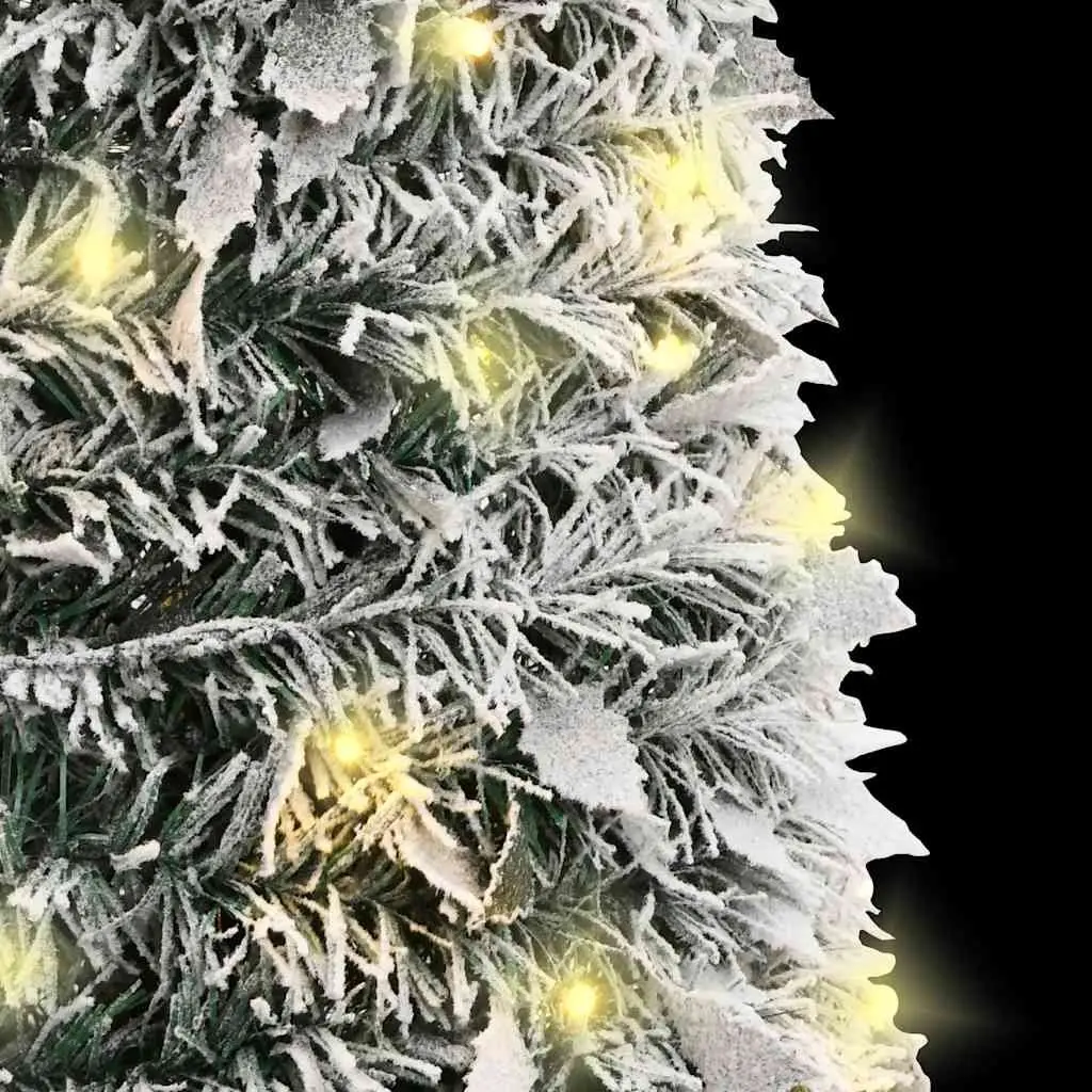 Artificial Christmas Tree Seasonal Decoration 150cm White Flocked Snow with 100 LEDs